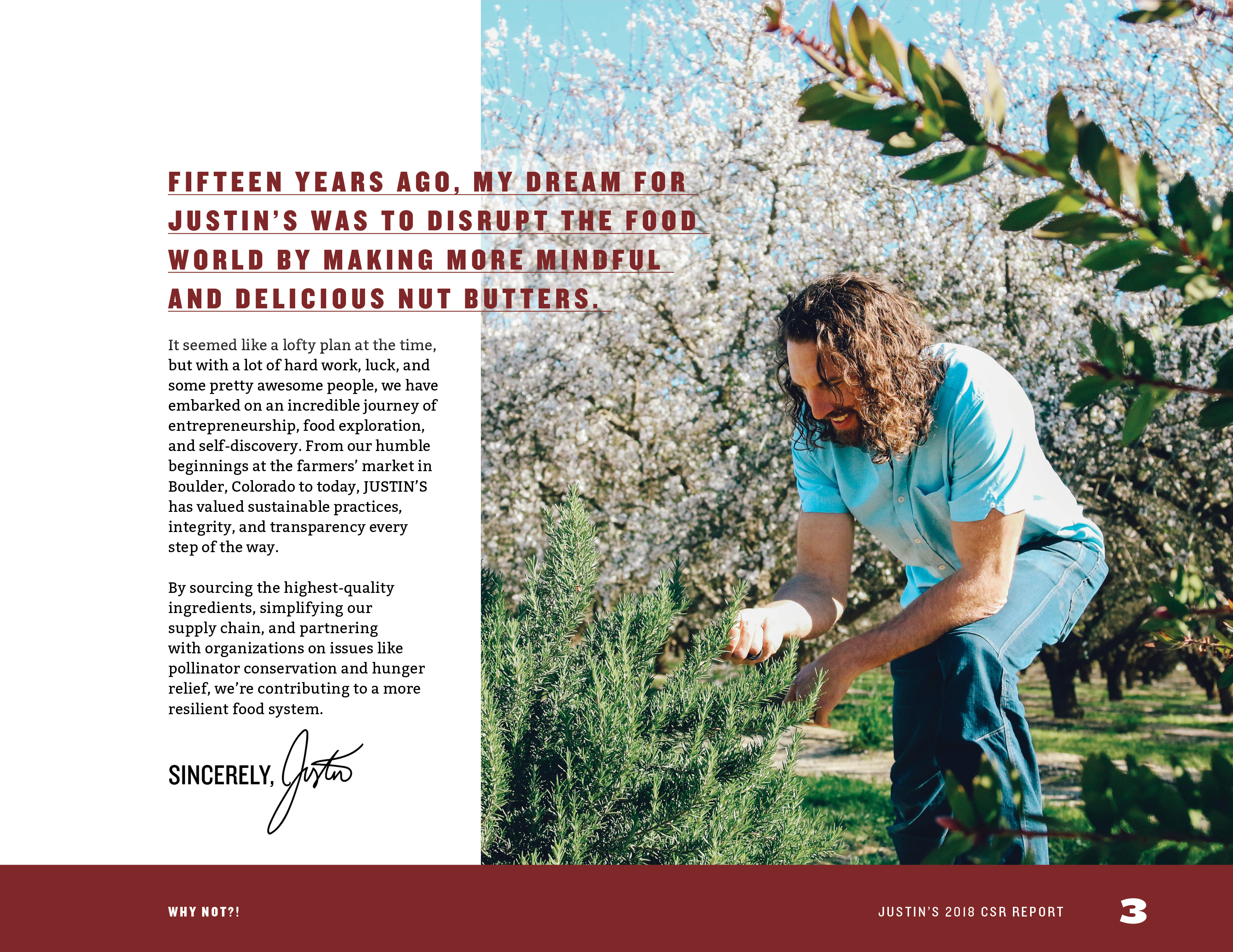 Justin's 2018 CSR Report by Megan Hillman Donovan