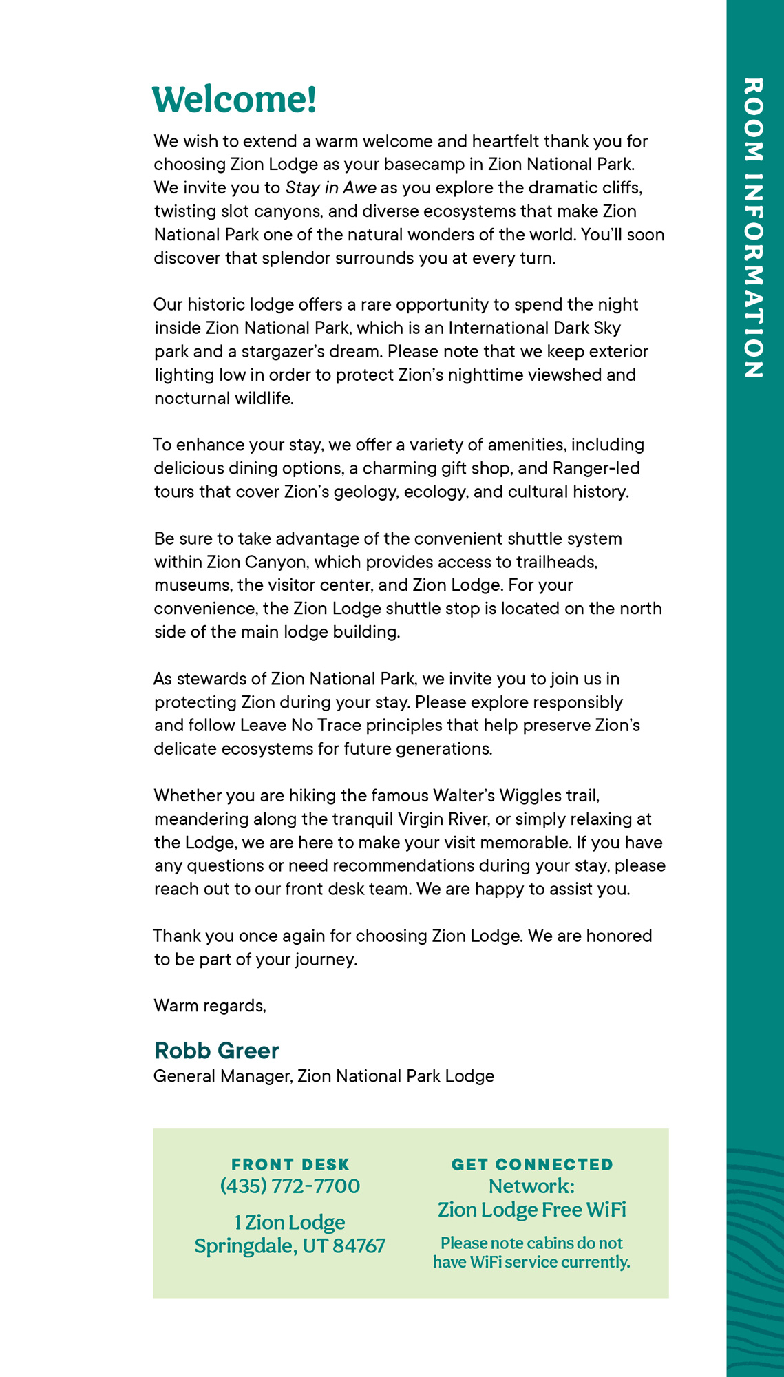 Zion National Park Lodge Room Guide by Megan Hillman Donovan