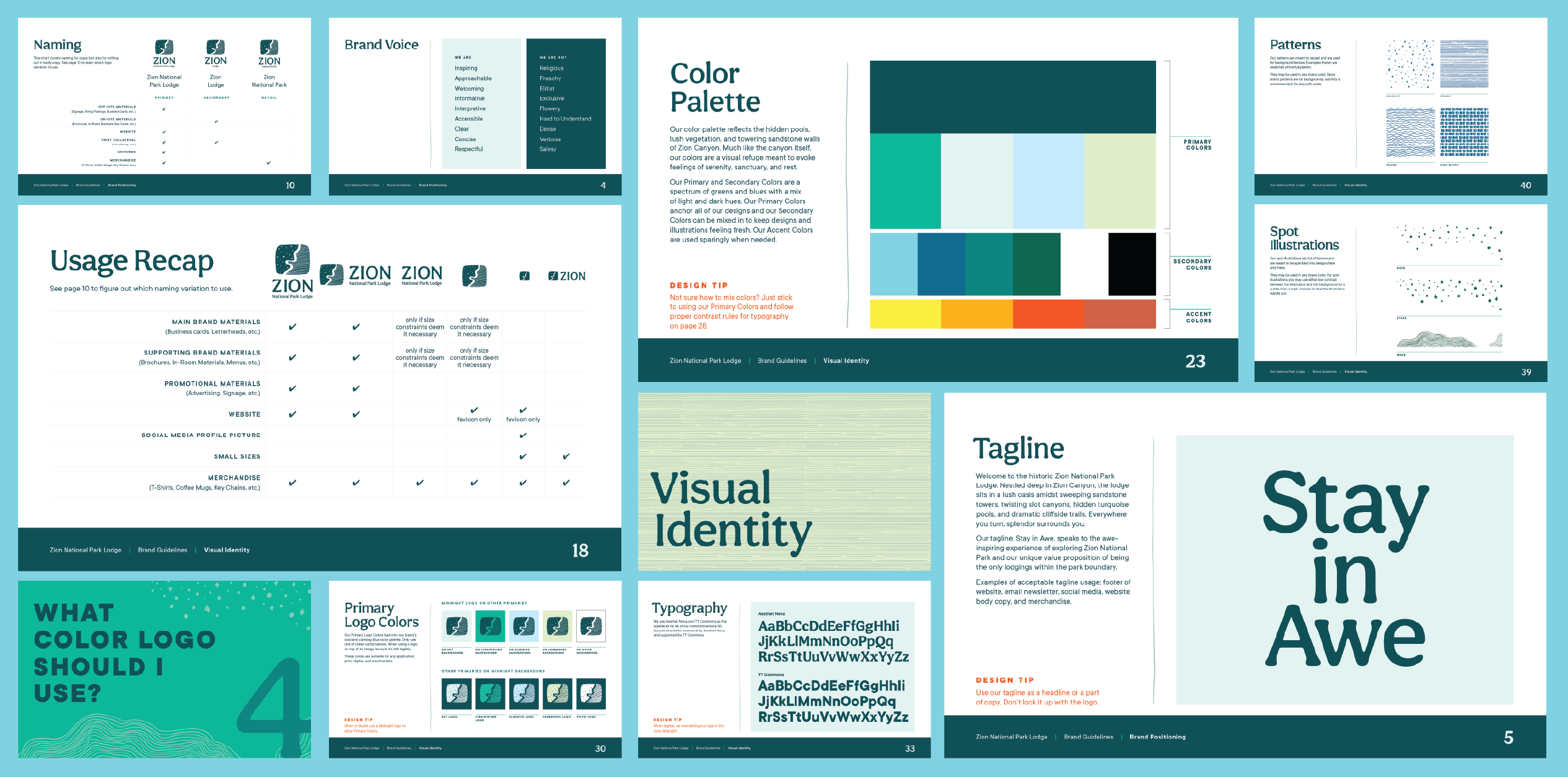 Zion National Park Lodge Brand Guidelines by Megan Hillman Donovan