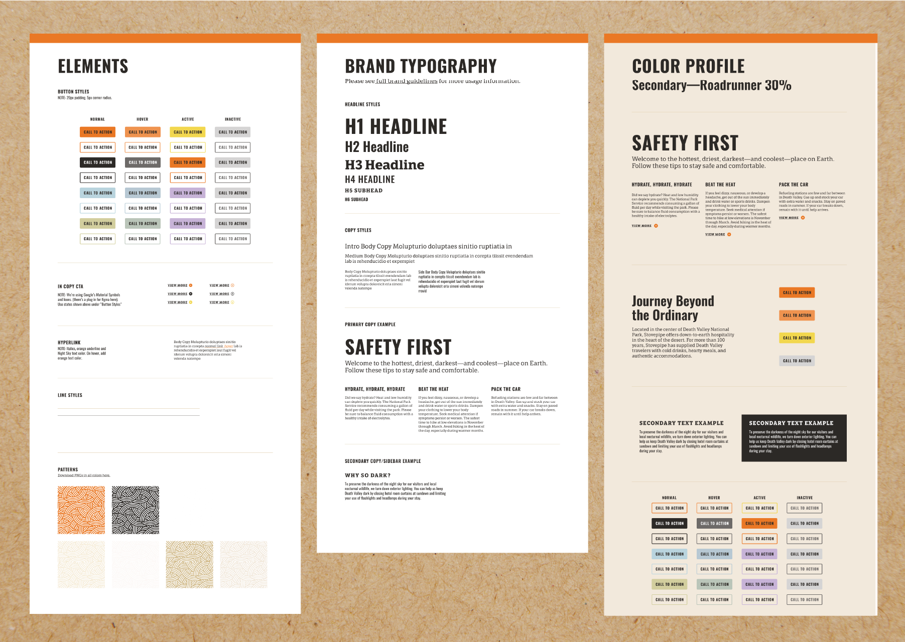Stovepipe Wells Web Styleguide by Megan Hillman Donovan